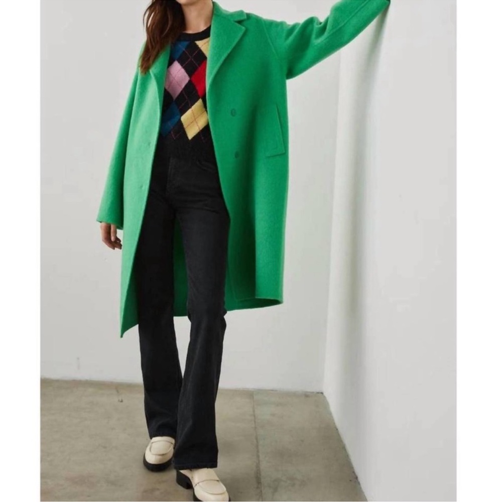 Rails Green Trench Coat Oversized Minimalist Design